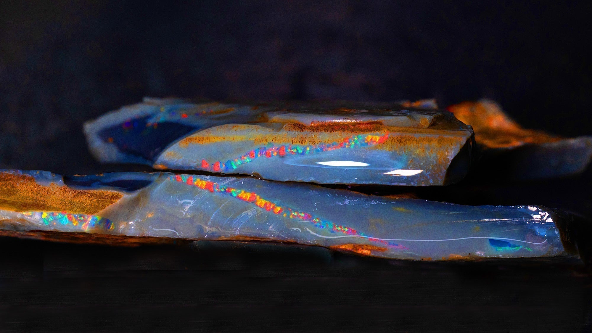 Two pieces of rough Australian Opal