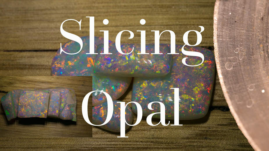 Results of slicing up the large Andamooka opal piece