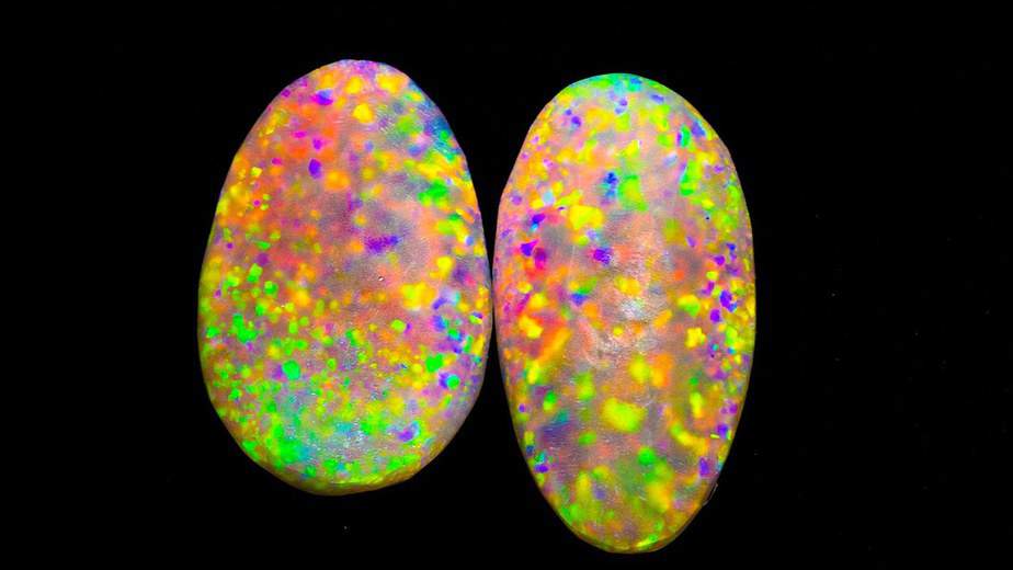 Glowing Crystal Opal Pair