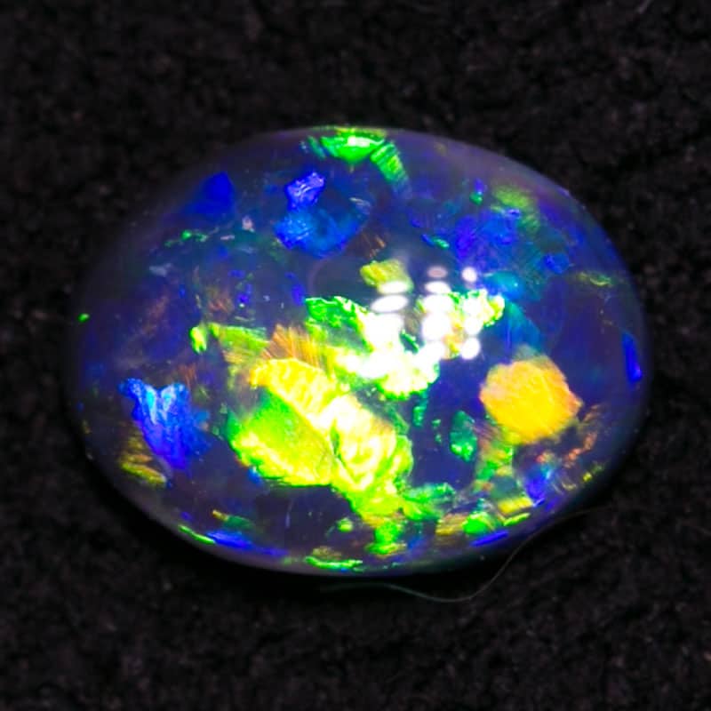 0.26 ct gem black opal 5x4x1mm