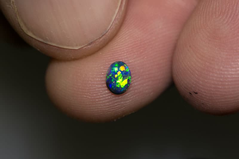 0.26 ct gem black opal 5x4x1mm
