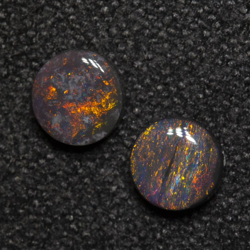 0.45 ct black opal pair 4x4x1.7mm