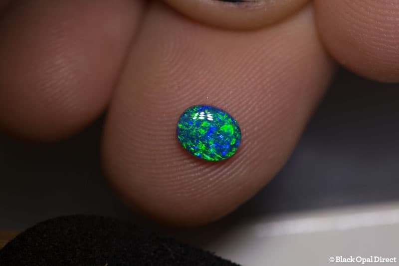 0.48 ct gem black opal 6x5x2mm