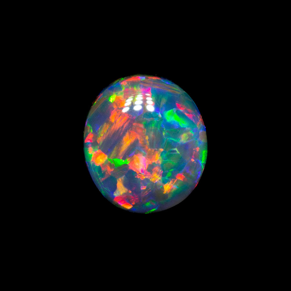 0.49 ct gem black opal 5.7x5.2x2.4mm