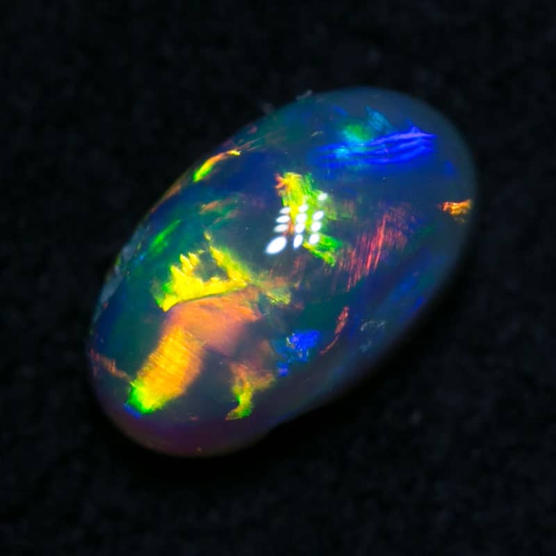 0.51 ct black crystal opal gem 6x3.5x3mm
