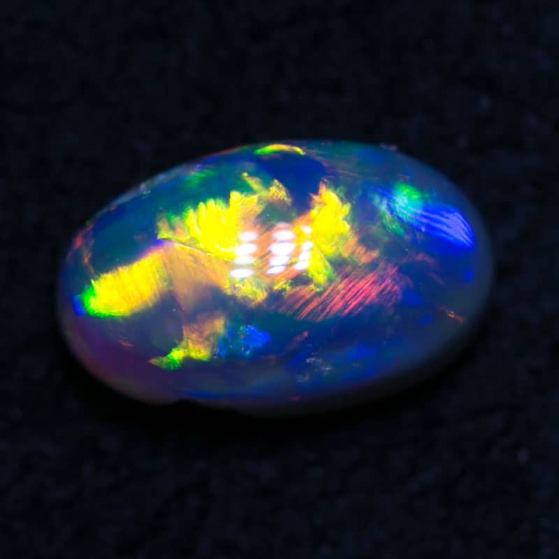 0.51 ct black crystal opal gem 6x3.5x3mm