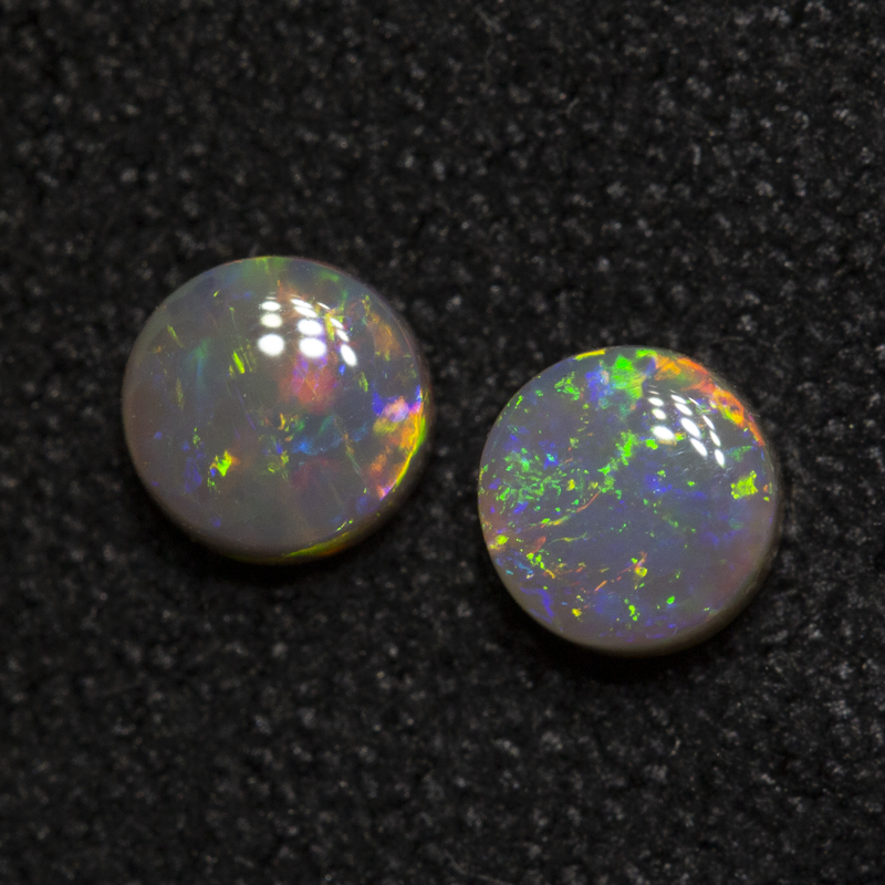 0.53 ct dark opal pair 4x3.9x2.2mm