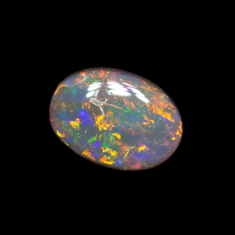 0.67 ct dark opal 7.3x5.3x2.7mm