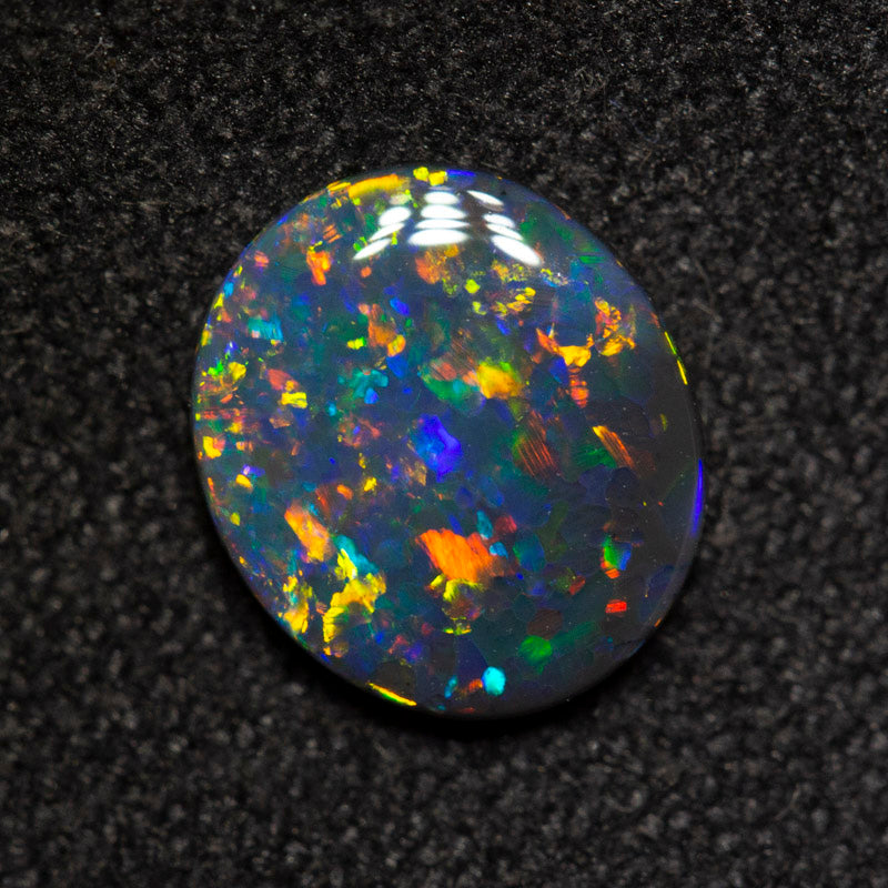0.70 ct black opal 8x7x1.9mm