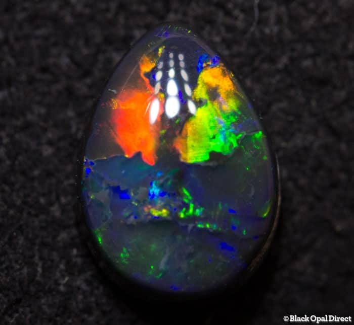 0.72ct drop shape black opal