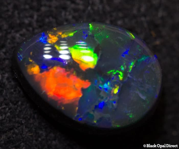 0.72 ct black opal drop shape 7.5x5x3mm