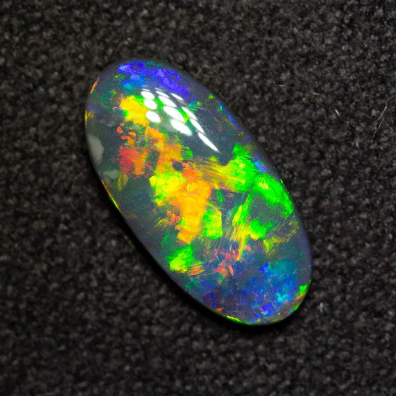 0.74 ct gem black opal 9.9x5x2.2mm