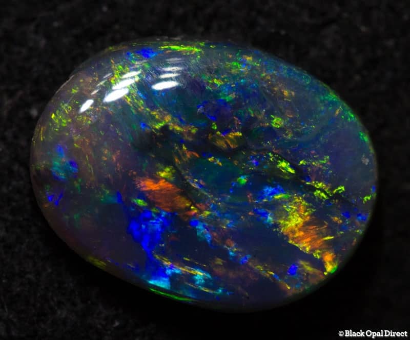 0.84 ct gem semi black opal 8x6x2mm