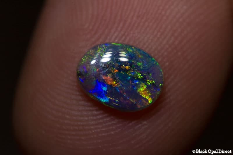 0.84 ct gem semi black opal 8x6x2mm