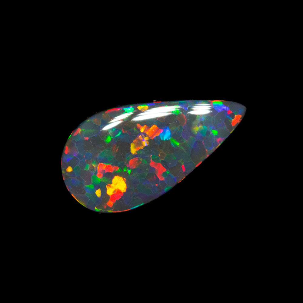 0.74 ct gem black opal 9.5x5.1x2.4mm
