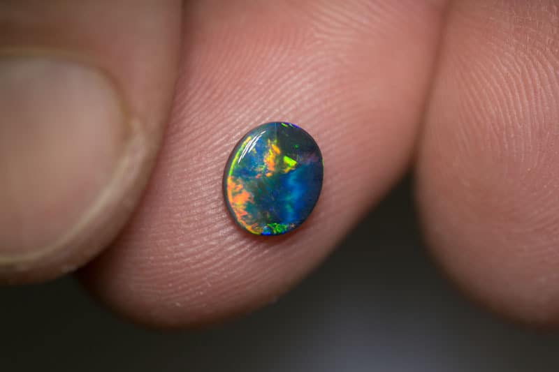 0.78 ct gem black opal 7.5x6x2mm