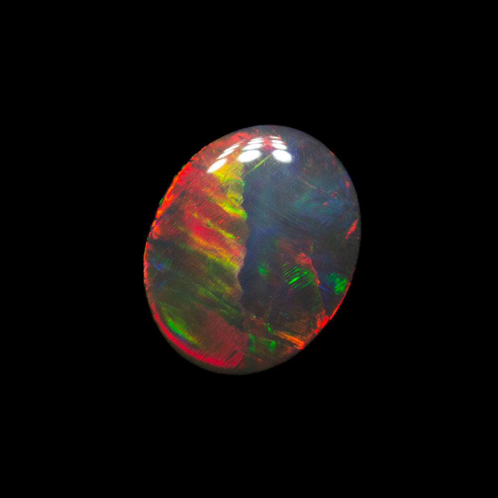 0.79 ct gem black opal 7.9x6.4x2.3mm