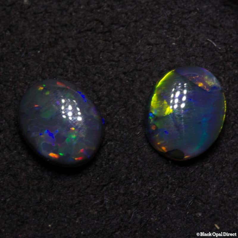 0.79 ct black opal pair 5x4x2mm