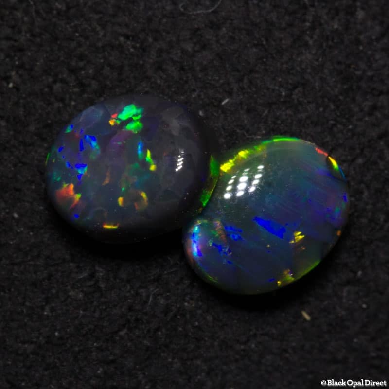 0.79 ct black opal pair 5x4x2mm