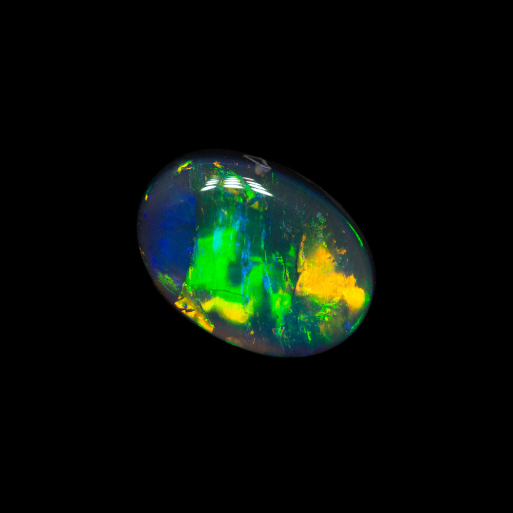 0.81 ct gem black opal 7.6x5.4x2.7mm