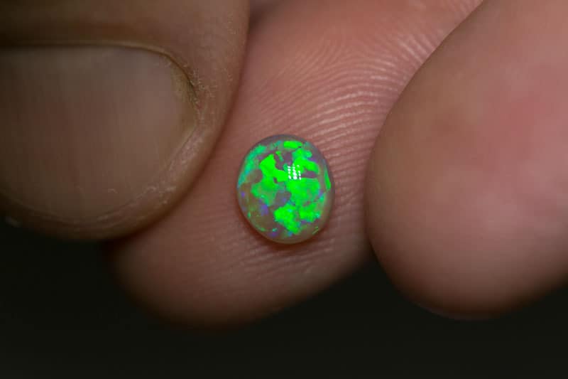 0.81 ct green crystal opal 7x6x3mm