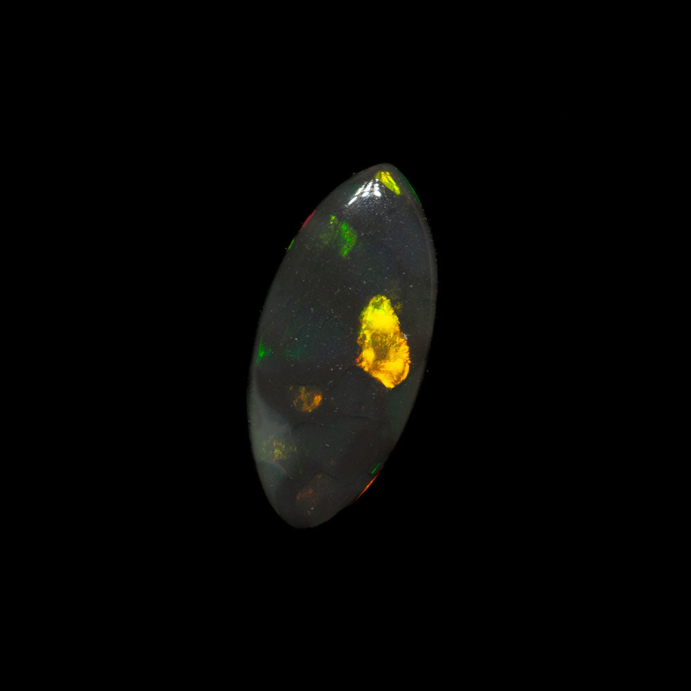 0.84 ct double-sided black opal 9.6x4.5x2.8mm