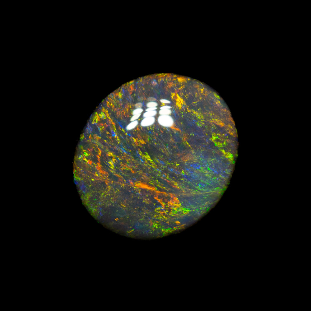 0.85 ct black opal 8x7x2.2mm