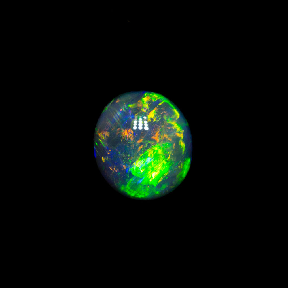 0.86 ct gem black opal 6.3x5.7x3.6mm
