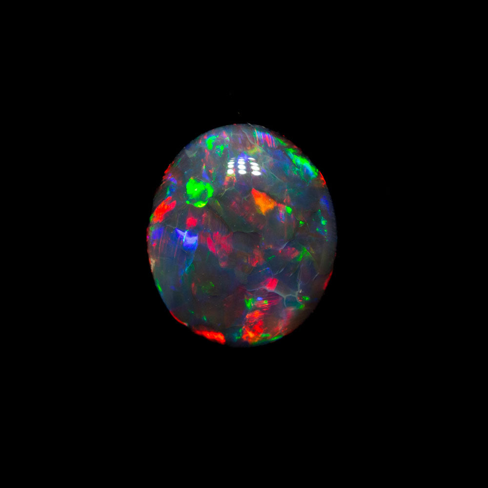 0.90 ct black opal 7.8x6.7x2.8mm
