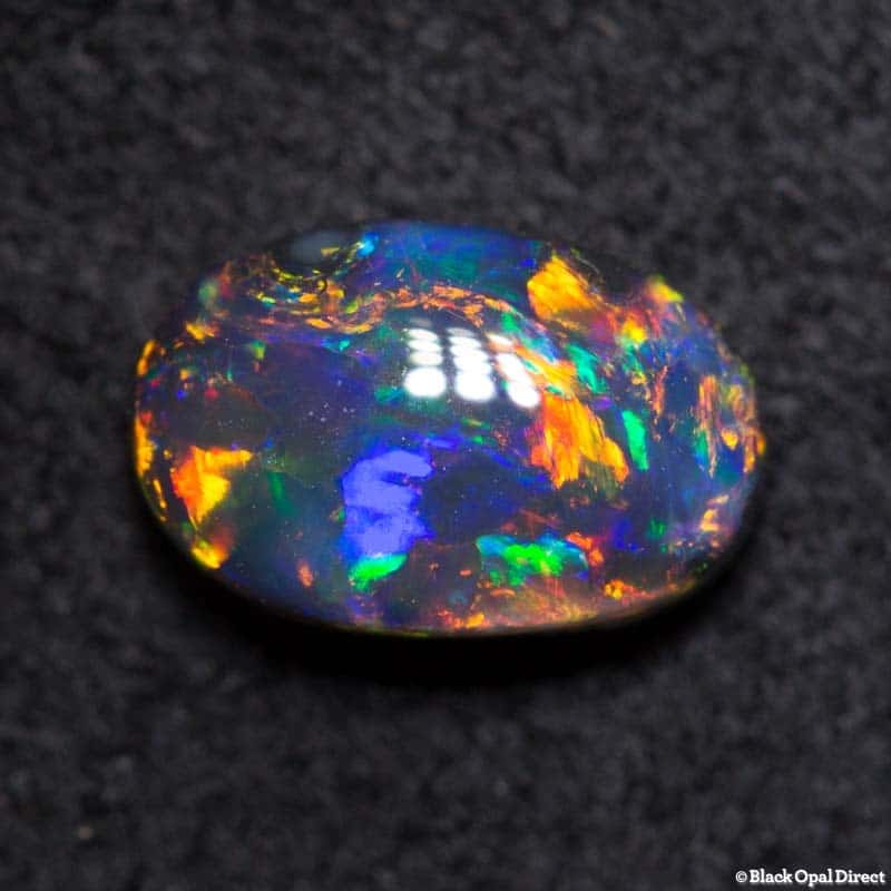 0.91 ct gem black opal 8x5x5mm