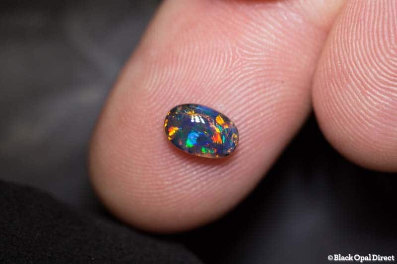 0.91 ct gem black opal 8x5x5mm