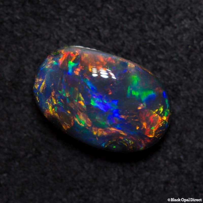 0.91 ct gem black opal 8x5x5mm
