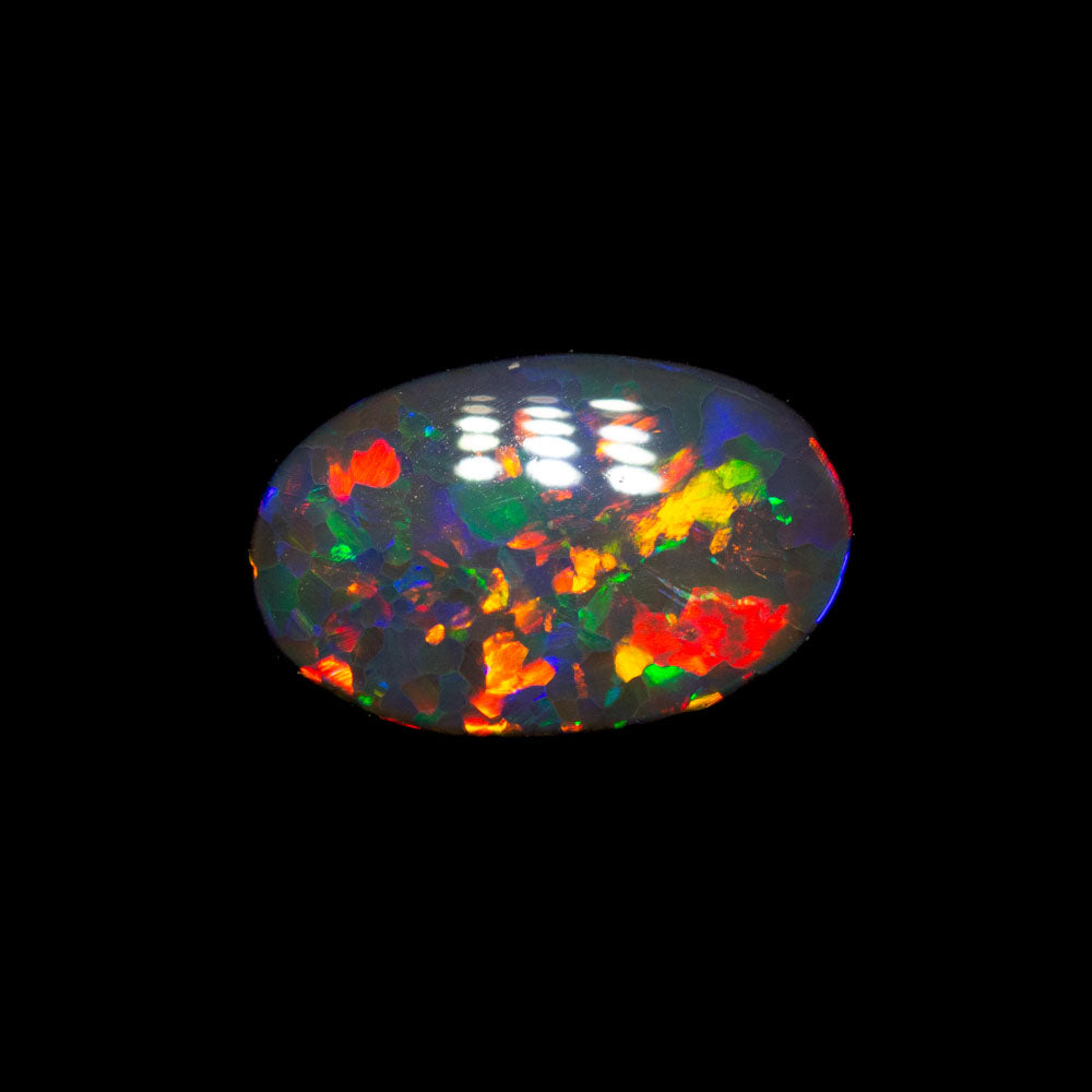 0.94 ct gem black opal 8.5x5.4x2.9mm