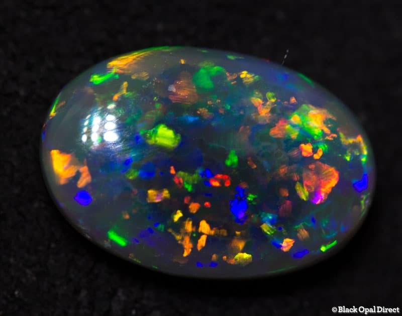 0.97 ct gem black opal 9x6x2mm