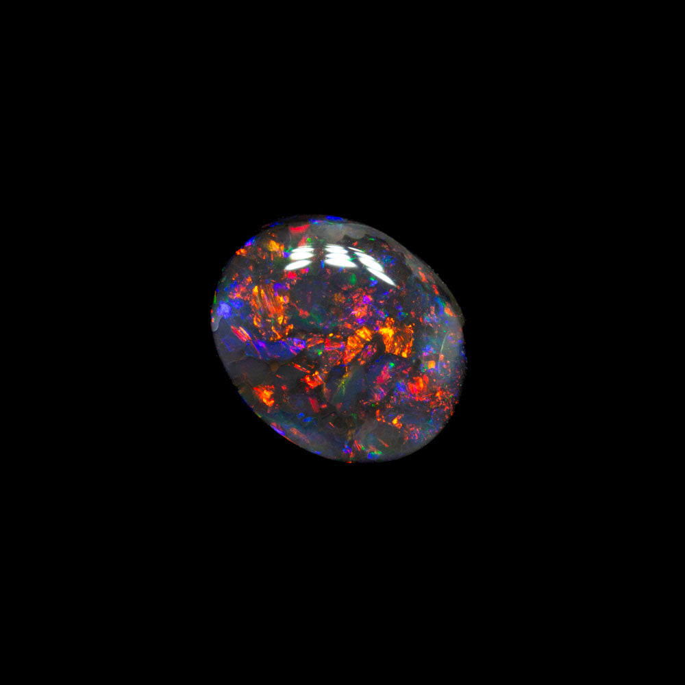 0.56 ct double-sided black opal 6.4x5.2x2.3mm