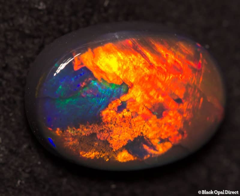 1.00 ct black opal gem 9x6x2.5mm