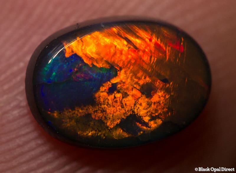 1.00 ct black opal gem 9x6x2.5mm