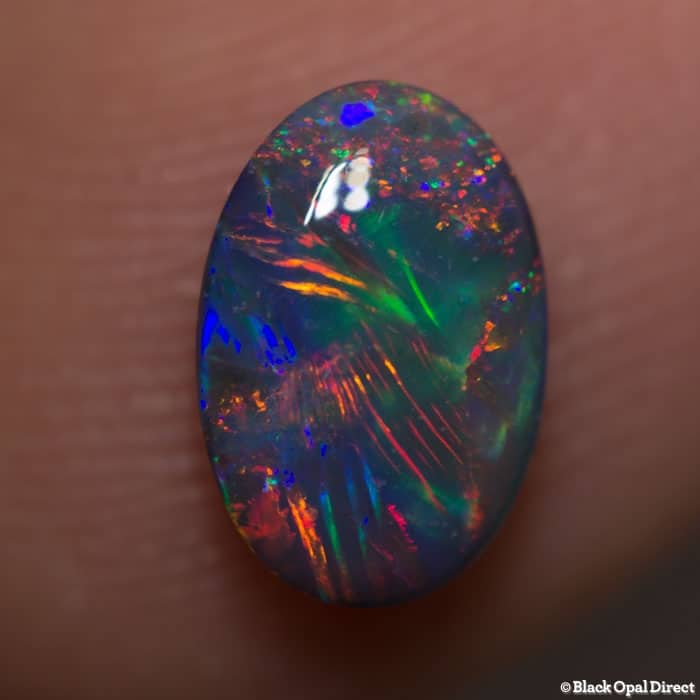 1.00 ct gem black opal 8.5x6x3mm