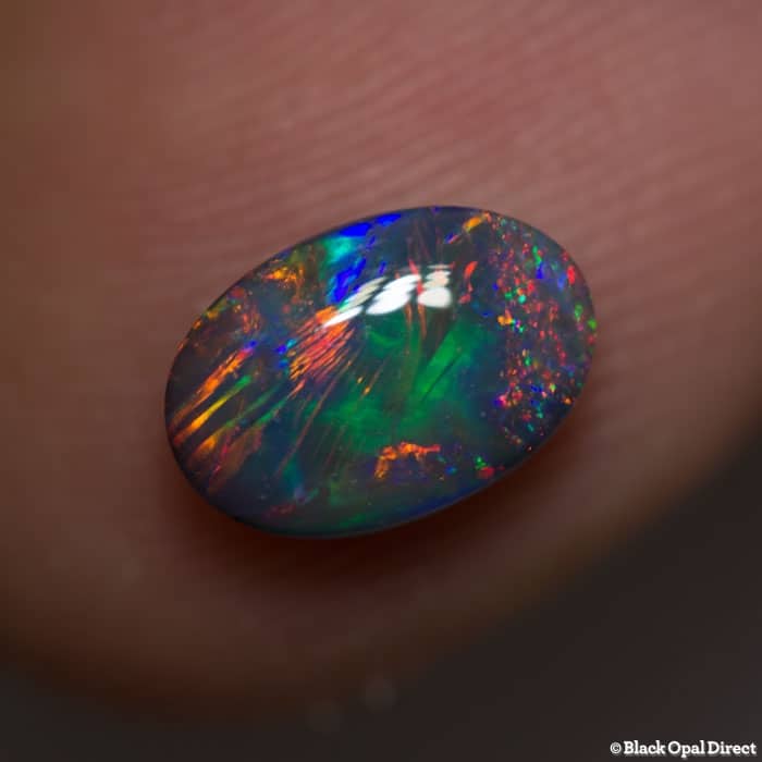 1.00 ct gem black opal 8.5x6x3mm