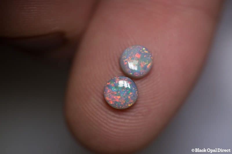 1.03 ct semi black opal pair 5mm round