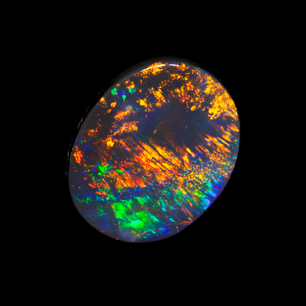 1.13 ct gem black opal 9x7.3x2.5mm