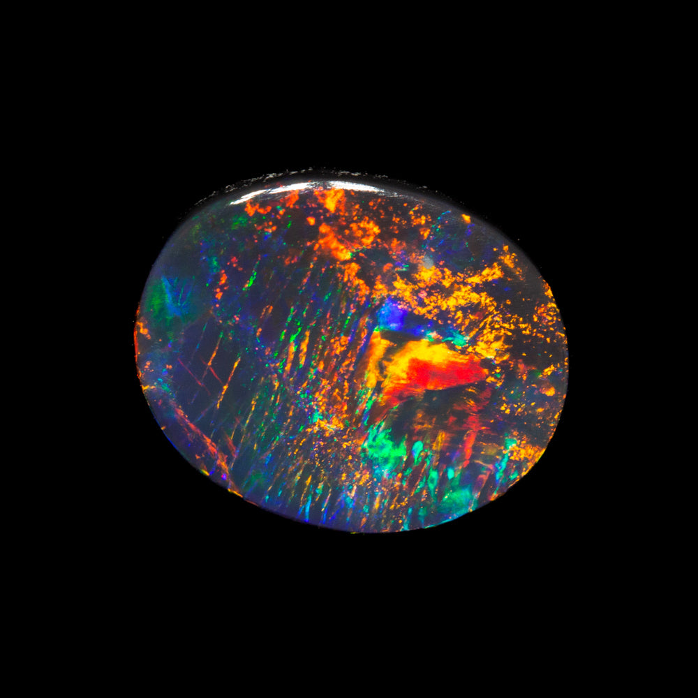 1.13 ct gem black opal 9x7.3x2.5mm
