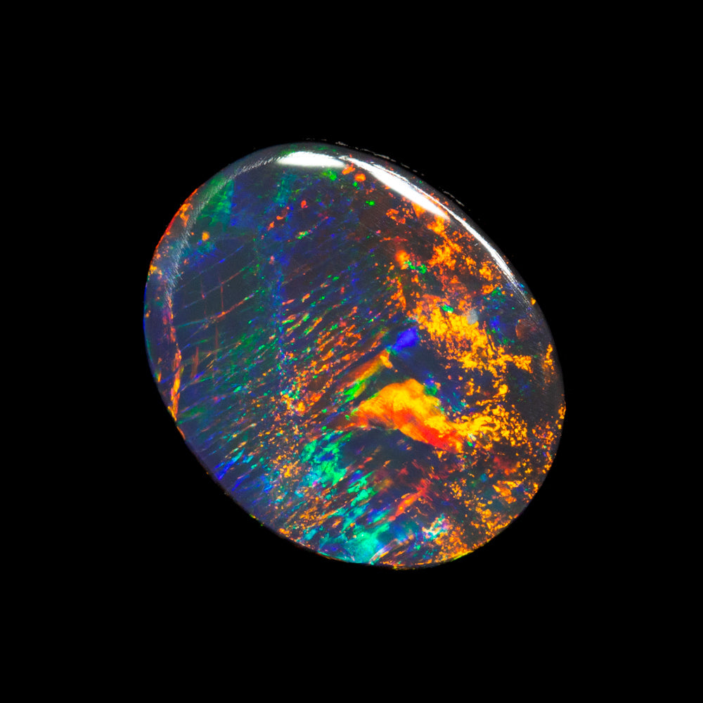 1.13 ct gem black opal 9x7.3x2.5mm