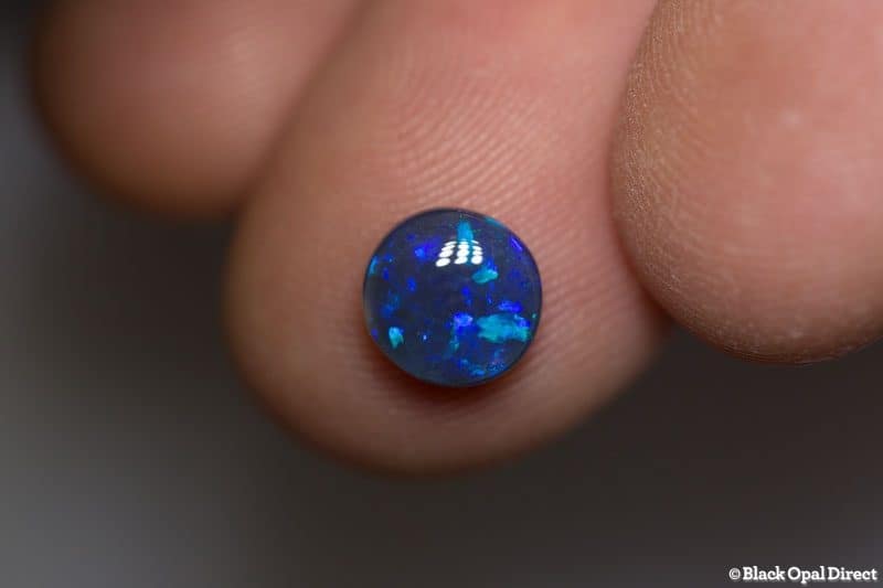 1.16 ct black opal 7mm round x3mm thick