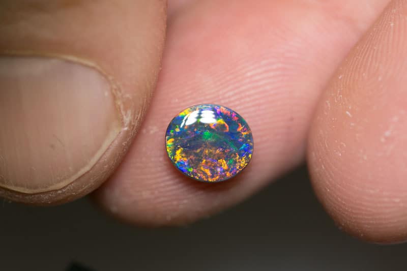 1.16 ct gem black opal 8x7x3mm