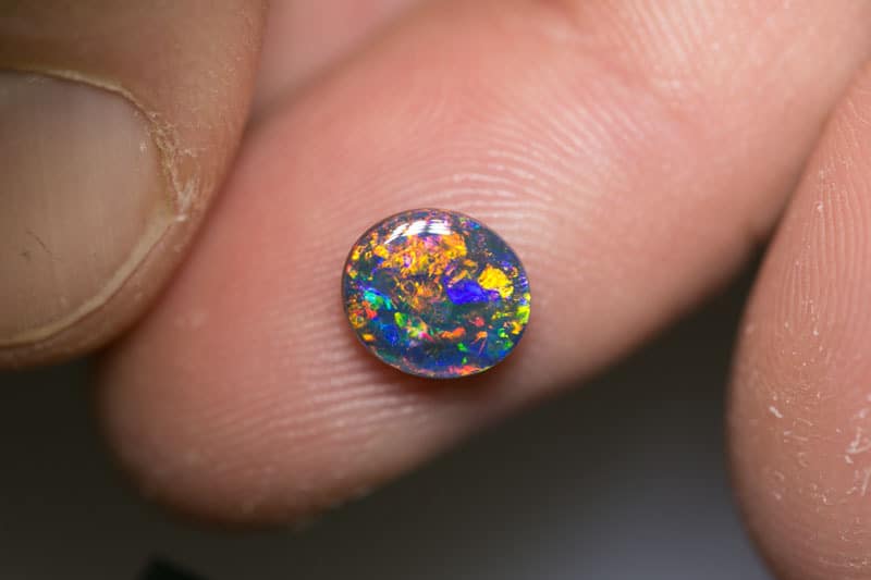 1.16 ct gem black opal 8x7x3mm