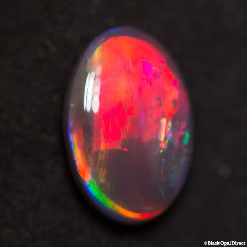 1.19 ct red on black opal gem 9x6x3mm