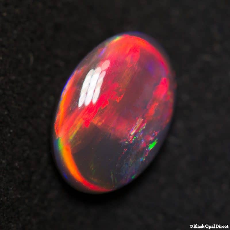 1.19 ct red on black opal gem 9x6x3mm