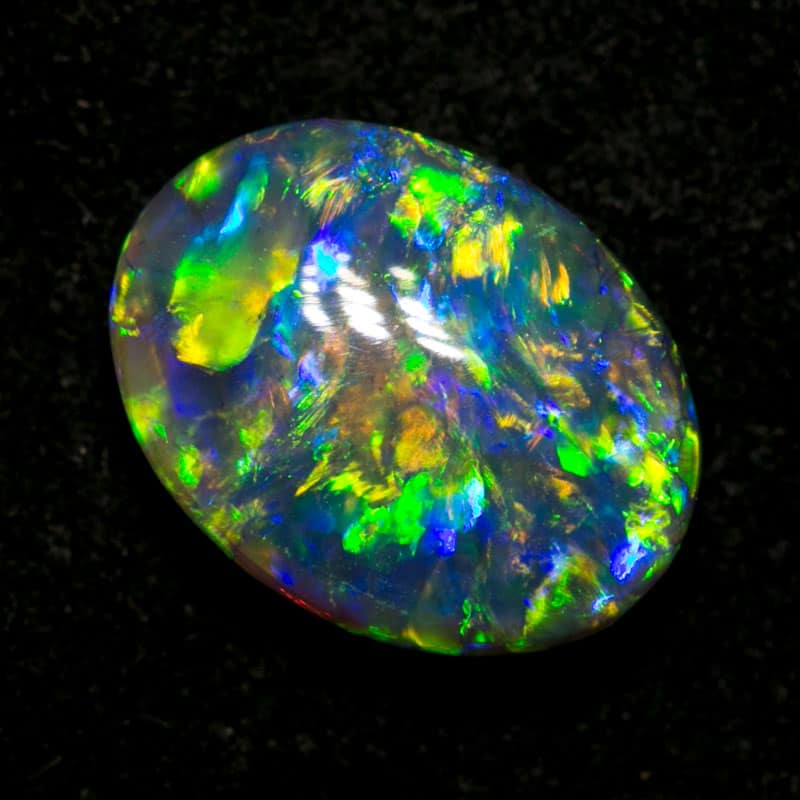 1.22 ct double sided black crystal opal 9x7x3.5mm