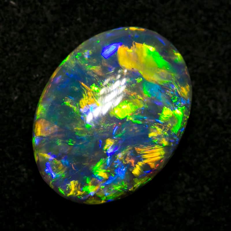 1.22 ct double sided black crystal opal 9x7x3.5mm